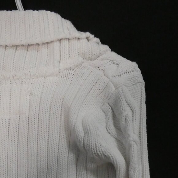 L.O.G.G. By H&M | small | Ivory Cable Knit Shawl Collar Sweater - Picture 11 of 14